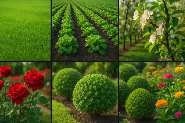 NPK 15-15-15 fertilizer uses for lawns vegetables fruit trees roses